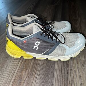 On Running Men's Athletic Shoes in Gray and Yellow